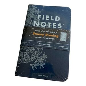 New! 3-Pack Field Notes brand pocket notebooks, SOLD OLD Snowy Evening design